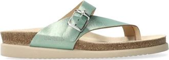 Mephisto Flat Sandalen - Dames - Slippers - Groen - 35 EU - Schoenen