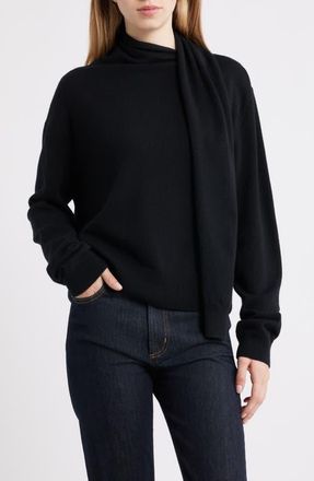 Rails Cortina Scarf Neck Wool & Cashmere Sweater in Black at Nordstrom, Size Xx-Small