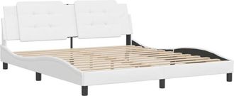 vidaXL Vidaxl - Estructura De Cama Sin Colch&oacute;n Cuero Sint&eacute;tico Blanco 180x200cm