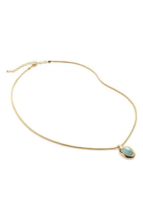 Monica Vinader Odyssey Aquamarine Pendant Necklace in 18Ct Gold Vermeil /Aquamarine at Nordstrom