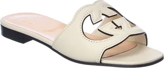 Gucci Interlocking G Cutout Leather Sandal