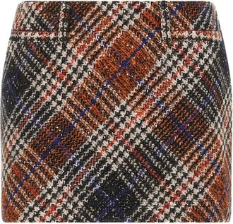 Missoni tweed mini skirt - women - Wool/Cotton/Polyamide/Alpaca - 42 - Brown