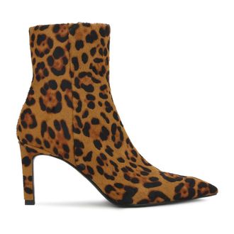 Kazar Botines de piel Kazar con acabado de pelo natural y estampado animal - Shoes - Mujer - Marr&oacute;n - 39 EU