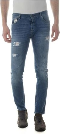 Daniele Alessandrini Jeans - Heren - Slim Fit Jeans - Blauw - W28 - Katoen - Jeans