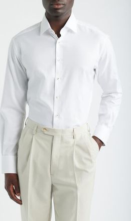 Eterna Modern Fit Solid Non-Iron Cotton Oxford Cloth Dress Shirt in White at Nordstrom, Size 17 - L