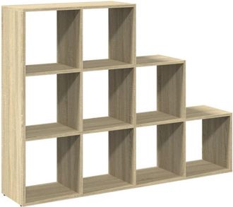 vidaXL Vidaxl - Librería divisora 3 niveles madera Sonoma 137,5x29x103,5 cm