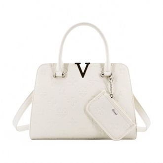 Like Dreams Womens Midori Satchel Chromatic Pattern Crossbody Bag In White