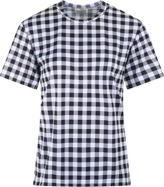 Comme Des Garçons Geruit T-shirt - Wit