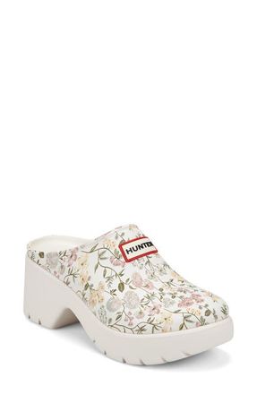 Hunter Anika Floral Waterproof Clog in Ivory at Nordstrom, Size 10