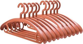 OEM Juego De 10 Perchas De Pl&aacute;stico Resistentes Con Hombros Anchos Y Gancho Giratorio