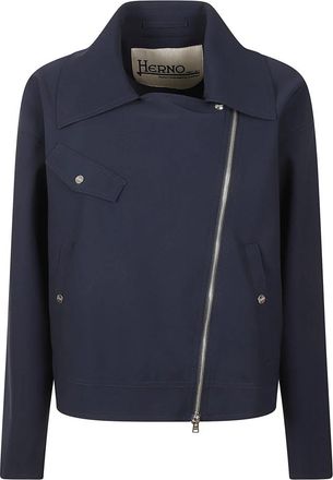Herno Blauwe Jassen- Gemaakt in Roemeni&euml; - Dames - Zomerjassen - Blauw - S - Jassen