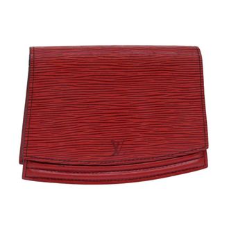 Louis Vuitton Tassen, Dames, Rood, ONE Size, Leer, Elegante Leren Portemonnee