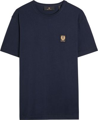 Belstaff Logo-appliqu&eacute;d Cotton T-shirt - Navy - XL