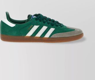 adidas suede sneakers with rubber sole and striped design