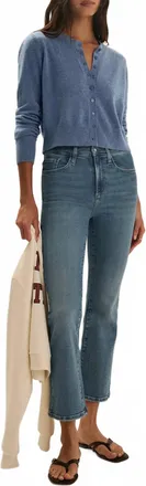 Favorite Daughter Erin Mid Rise Crop Bootcut Jeans In Gramercy