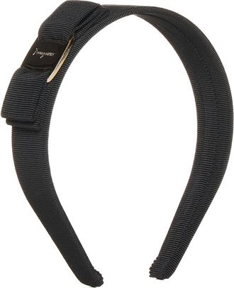 Ferragamo Womens Headband Vara Bow Black Cotton Hair Accessories
