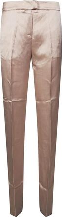 Andamane Pantalone Dritto - Dames - Slim Fit Broeken - Roze - L - Leer - Broeken