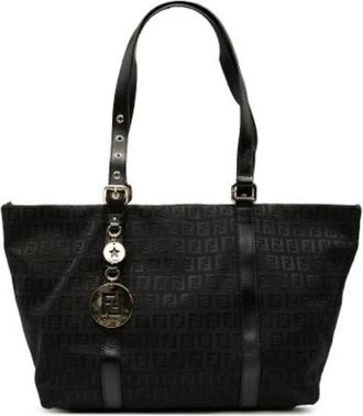 Fendi Pre-owned Tote Bags, female, Black, Size: ONE SIZE Pre-owned Canvas Tote