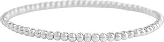 Sterling Forever Silver Beaded Stretch Bracelet