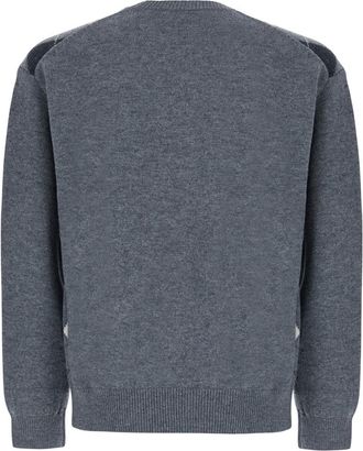 Dunst Argyle Wool Sweater - Gray