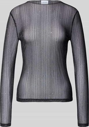 Vila Longsleeve in semitransparentem Design Modell TURNO in Black, Größe XS