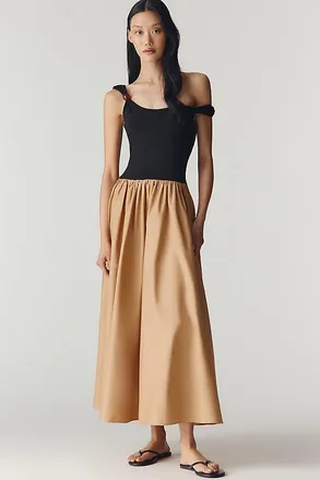 Esth&eacute; Asymmetric Twofer Midi Dress