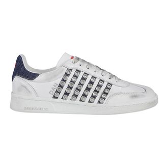 Dsquared2 Lage Sneakers met Veters - Heren - Schoenen - Wit - Maat: 43 1/2 EU Leer