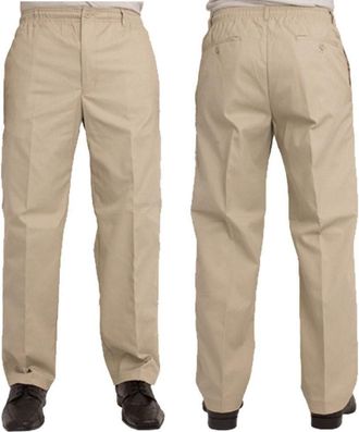 Carabou Mens Elasticated Waist Smart Casual Rugby Trousers (34/27, Beige)