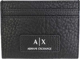 A|X Armani Exchange Men Card Holder, Faux Leather Texture Travel Accessory Passport Case, Schwarz, One Size