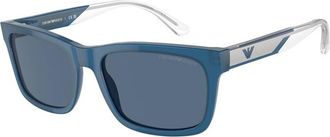 Emporio Armani Dark Blue Rectangular Mens Sunglasses EA4224 609280 57