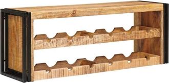 vidaXL Wine Rack Brown 120 x 45 x 33 cm Solid Rough Mango Wood vidaXL