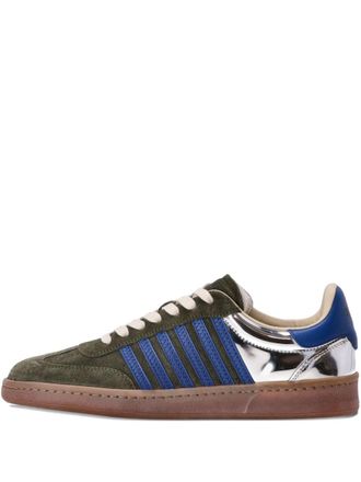 Dsquared2 Low-Top Sneakers with Olive Green Suede