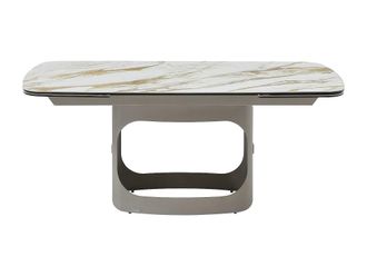 VENTE-UNIQUE.COM Mesa de comedor cristal blanco