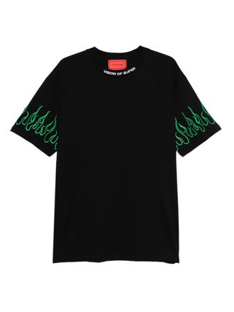 Vision Of Super flames-motif T-shirt - men - Fabric - S - Black