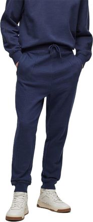 HUGO BOSS Mens Seglitchstitch Solid Patterned Slim Joggers in Blue - Size X-Large