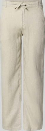 Jack & Jones Jack & Jones Leinenhose mit Bindeg&uuml;rtel Modell KARL MYKONOS in Oliv, Gr&ouml;&szlig;e XXL