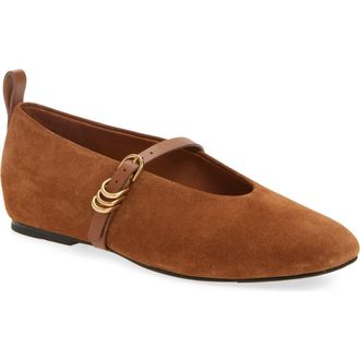 Rag & Bone Spire Mary Jane Flat in Umber Suede at Nordstrom, Size 10.5Us