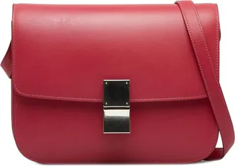 Celine Pre-owned Womens Classic Box Bag Crossbody - Red Leather - One Size
