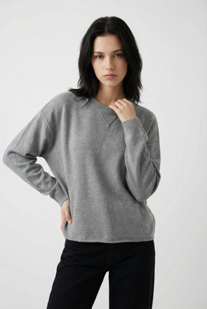 Vero Moda Strickpullover VERO MODA VMBOOM LS O-NECK PULLOVER BOO, Damen, Gr. XL, medium grau melange, Strick, Obermaterial: 85% Polyester, 7% Polyacryl, 5% Woll
