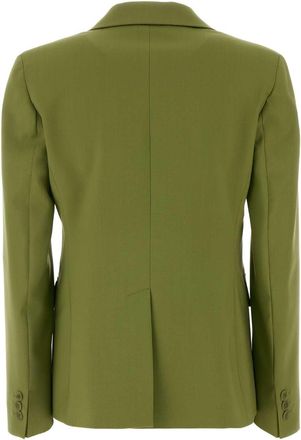 Weekend Womens Green Wool Lamine Blazer Pistacchio Giacche E Gilet Jacket
