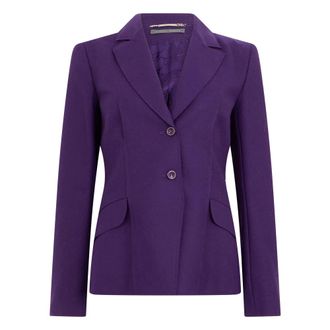 Alberta Ferretti Jassen, Dames, Paars, S, Wol, Blazer met klassieke kraag