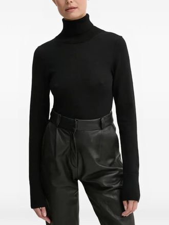 &Aacute;eron turtle-neck long-sleeve sweater - Zwart