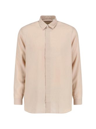Lardini Tencel And Linen Shirt Beige