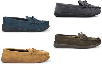 Generic Mens Moccasin Slippers Mens Leather Slippers Size 6 Boys Moccasin Slipper Boys Moccasins Suede Slipper Genuine Suede Moccasins Rubber Sole Real Leathe