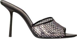 Saint Laurent Black Crystal Embellished Mules Size 40