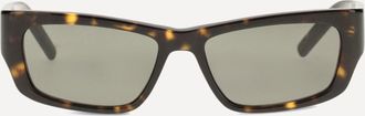 Saint Laurent Occhiali da Sole tartarugati con logo sul lato Woman UNI