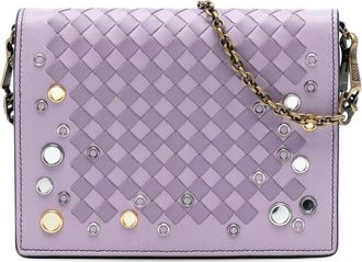 Bottega Veneta Pre-owned Cross Body Bags, female, Purple, Size: ONE SIZE Pre-owned Chain Wallet