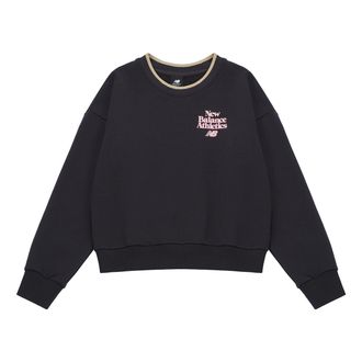 New Balance (WMNS) New Balance Athletics 70s Crewneck Sweatshirt Asia Sizing Black Pink AWT23552-PHM