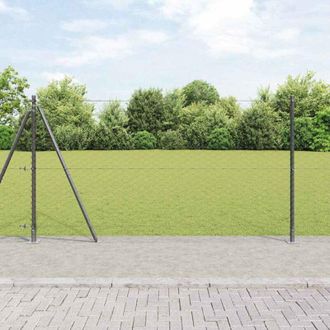 vidaXL Vidaxl - Reja Con Postes Gris 1.2 X 100 M Acero Recubierto De Pvc