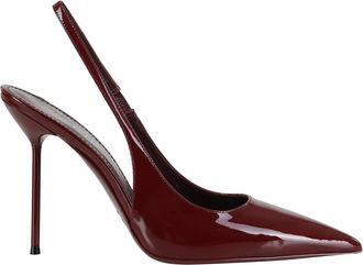 PARIS TEXAS Rode Zwarte Slingback Hakken - Dames - Pumps - Rood - 36 EU - Leer - Schoenen